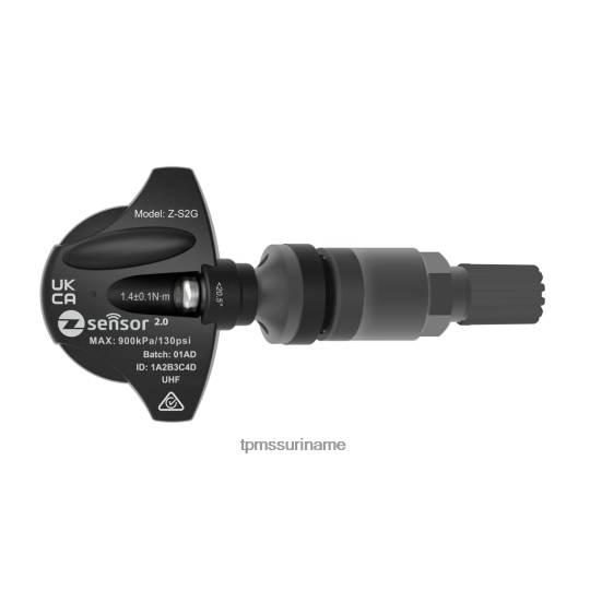 B6JL6B278 Chrysler oe vervangende tpms-sensor - oe p/n 68001698ab freq 433mhz TPMS systeem metalen klepsteel - donkergrijs